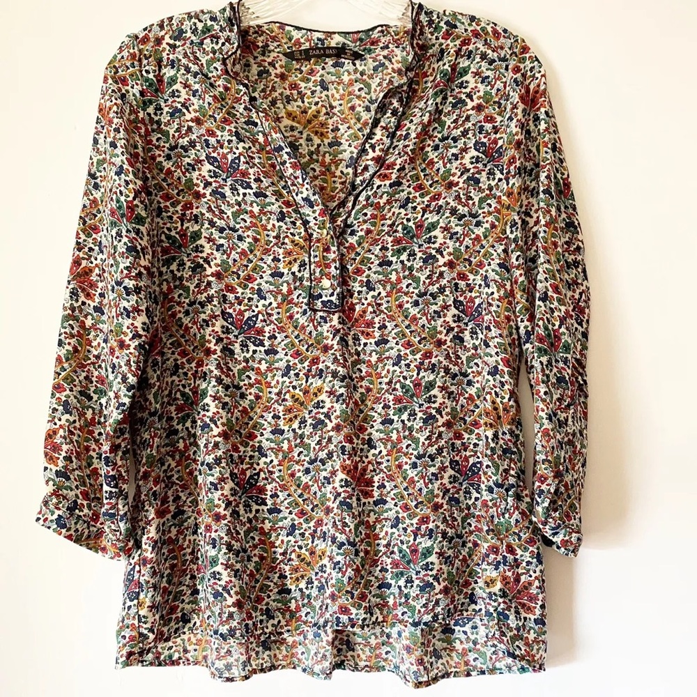 ZARA Paisley Blouse Small